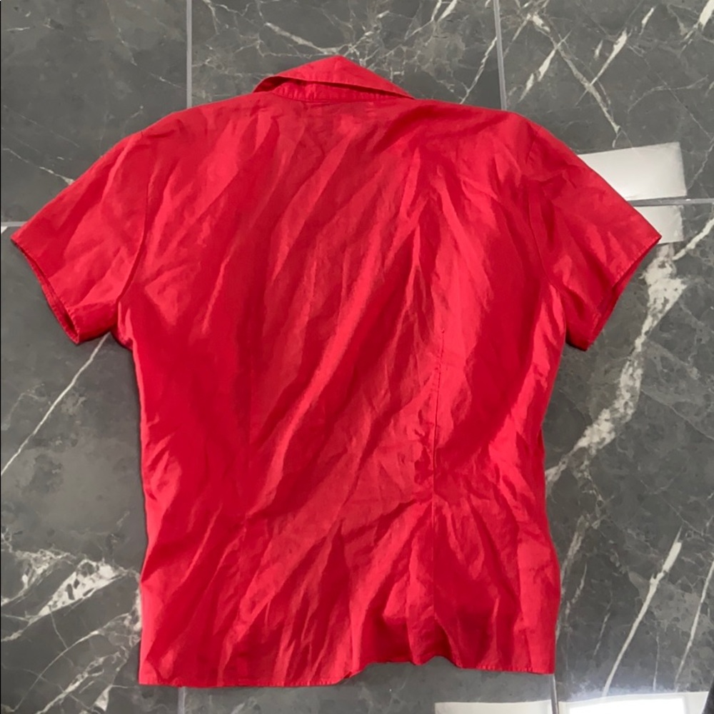 Red Button Down top - Picture 3 of 3